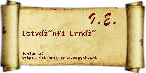 Istvánfi Ernő névjegykártya